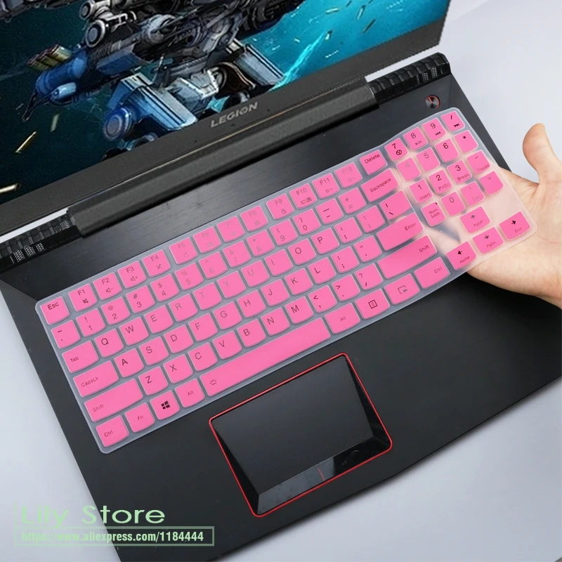 Силиконовая клавиатура защитная оболочка покрытие для lenovo Легион Y530 R720 Y520 Y720 Y7000 Y7000P Y540 Y9000K 15,6 ''/Y730 Y740 17,3'' - Цвет: pink