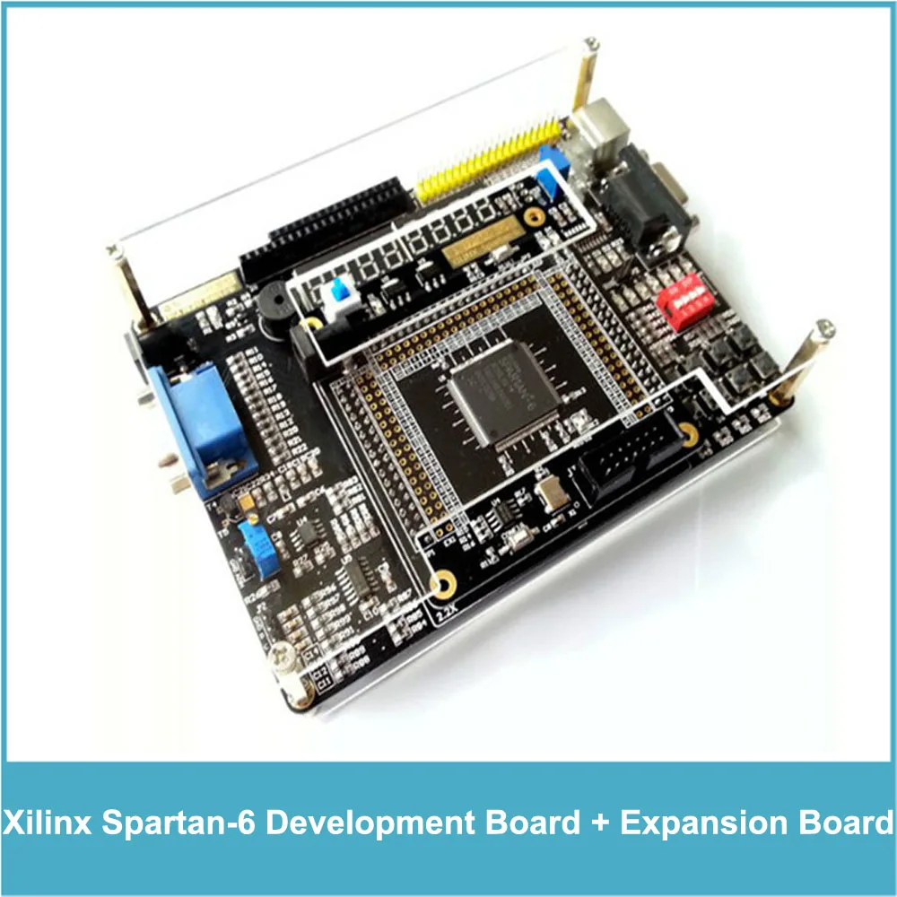 FPGA Xilinx Spartan-6 XC6SLX9 макетная плата Spartan6 основная плата+ периферийная Плата расширения+ модуль AD DA+ адаптер питания