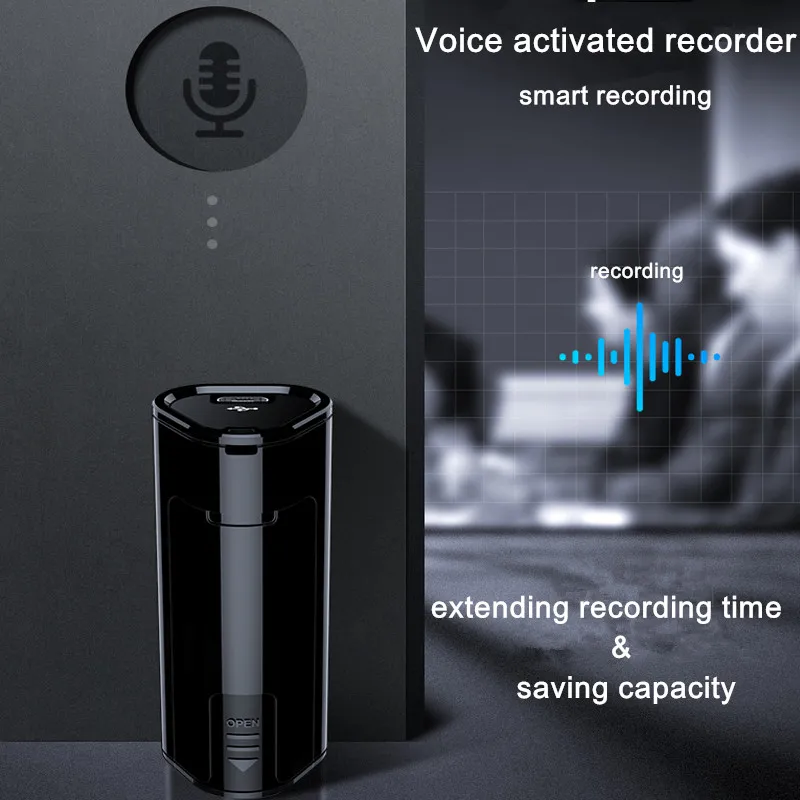 Мини-Цифровой диктофон 32 ГБ, профессиональный аудиозаписывающий диктофон с датчиком времени