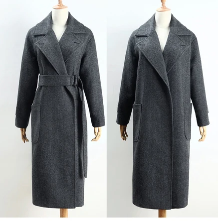 Tingfly Runway Winter Wool Blending Extra Long Coats Women Turn down Collar Warm Designer Woollen Overcoat with Belt Female Tingfly Runway Winter Wool Blending Extra Long Coats Women Turn down Collar Warm Designer Woollen Overcoat with Belt Female