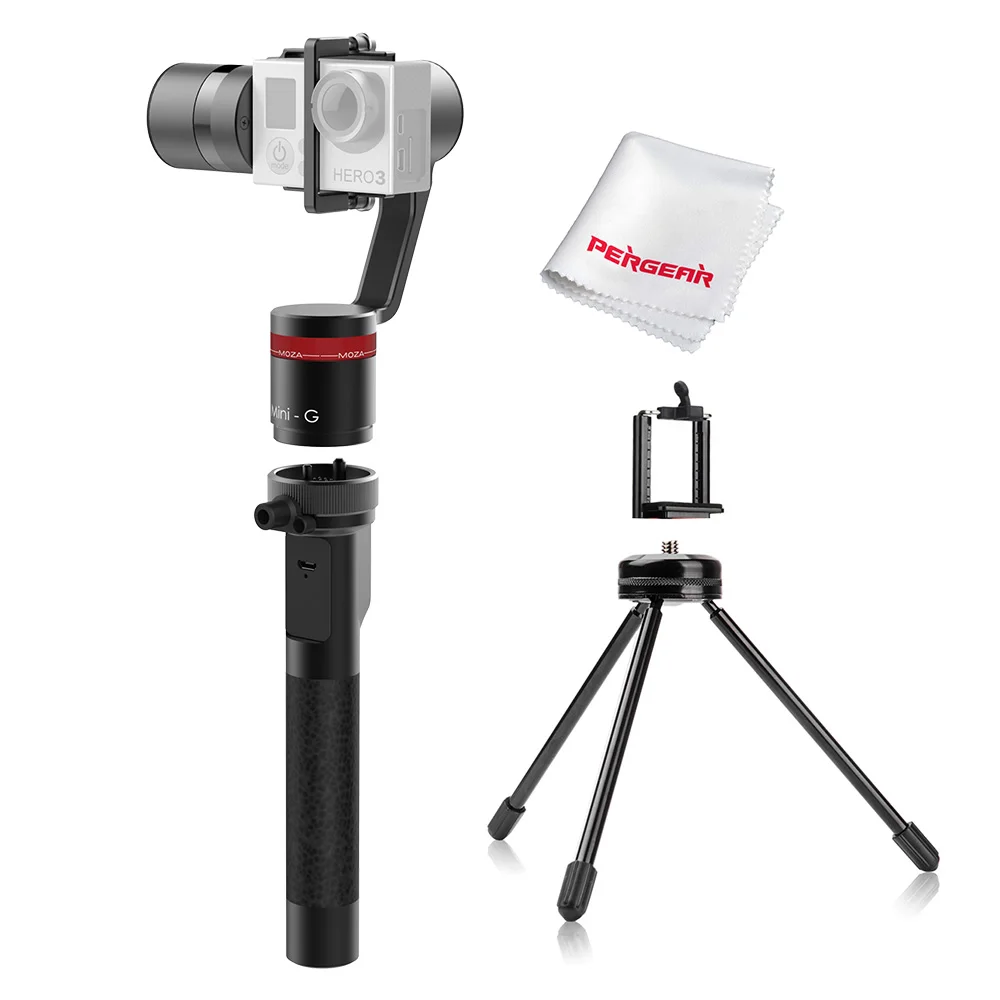 

MOZA MINI-G Handheld 3-Axis Handheld Gimbal Stabilizer for GoPro Hero 5, Hero 4 3+ 3 + Mini Desktop Iron Tripod with 1/4" Screw