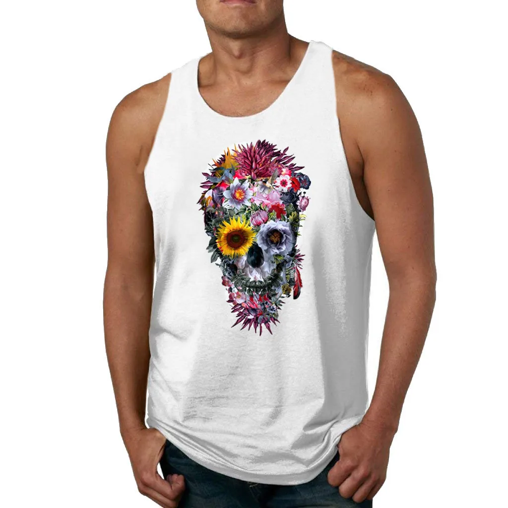 

New Skull Beast Gyms Clothing Bodybuilding Tank Top Men Fitness Singlet Sleeveless Shirt Modal muscle Vest for man O-Neck tops