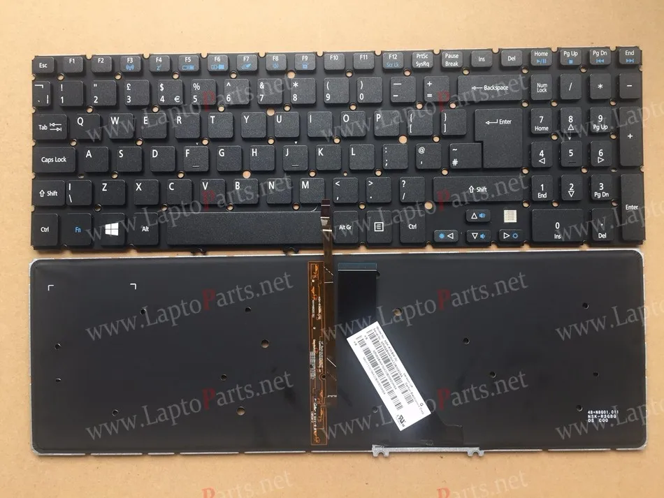 НОВЫЙ Великобритания клавиатура с подсветкой для Acer V5-571 Aspire V5-531 V5 v5-531g V5-551 v5-551g v5-571p v5-531p Великобритании с подсветкой клавиатуры ноутбука