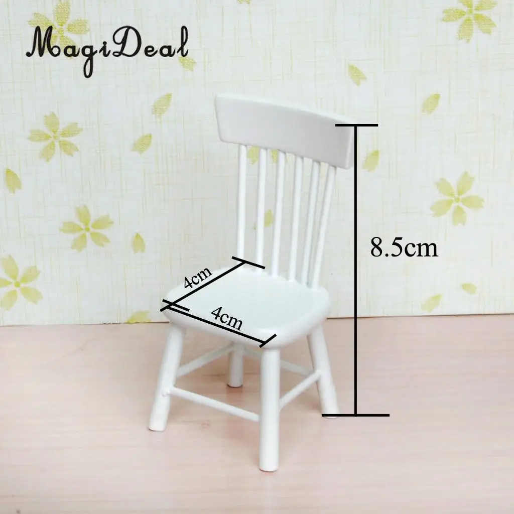 MagiDeal 5Pcs Dining Table Chair Model Set for 1:12 Dollhouse Miniature Furniture Decor Children Pretend Play Toys 2Colors
