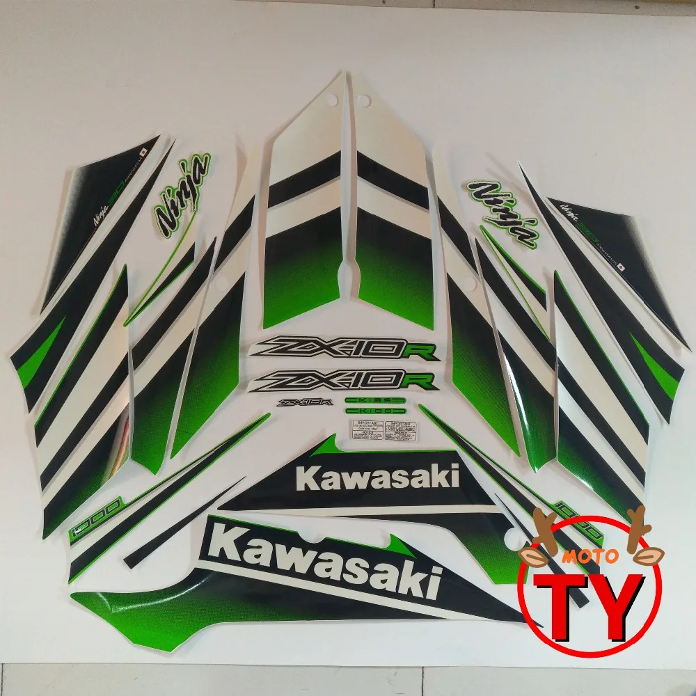

New ZX10R 2015 Sticker Motorcycle Whole Vehicle Silk-Sceen Printed Decals Stickers for Kawasaki ZX 10R Full Decals Full Kit