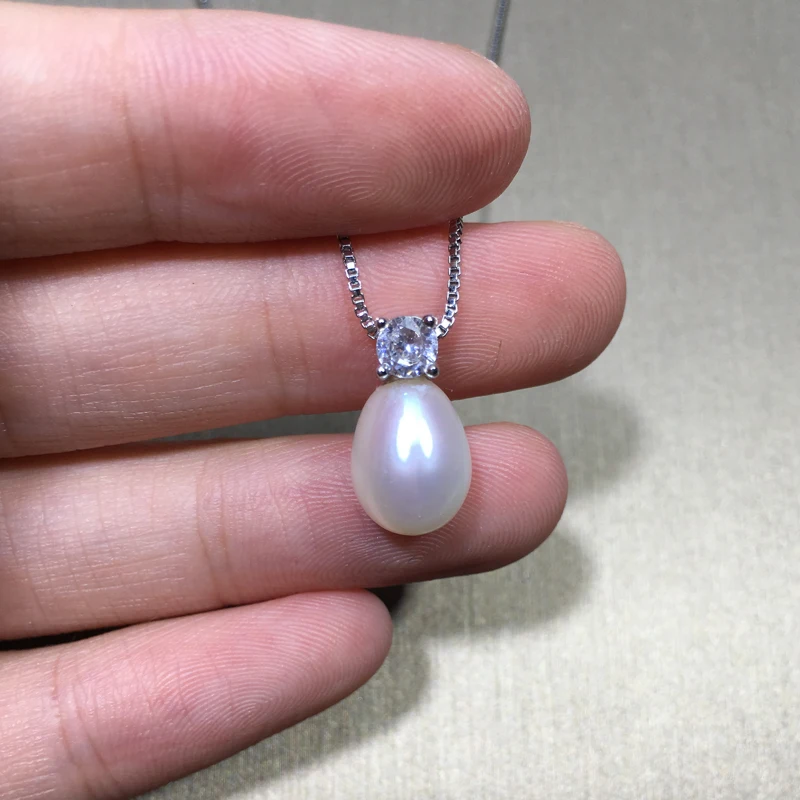 ZHBORUINI Necklace Pearl Jewelry Natural Freshwater Pearls Zircon Pendants 925 Sterling Silver Jewelry For Women Gift pendant necklace silver necklace