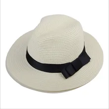 Vintage Summer Fefdora Straw font b Hat b font Men Black Fedora font b Hat b
