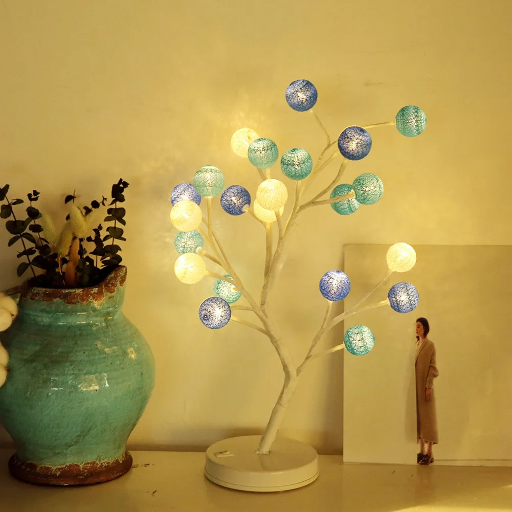 

LED Night Lights Hollow Out Ball Tree Shape Home Decoration Lamp for Bedroom Kids Room CLH@8