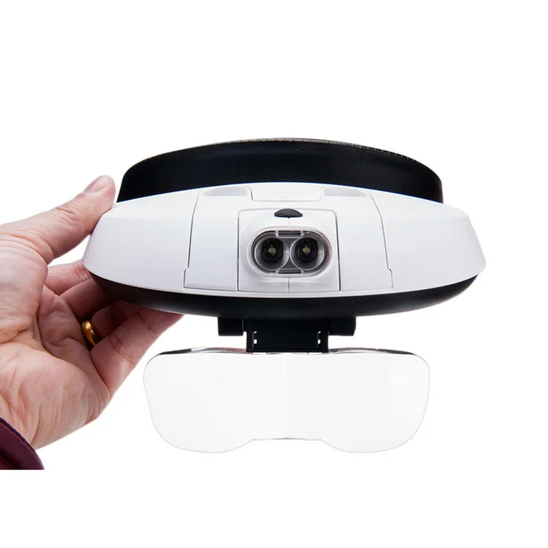 

Urijk Adjustable 1X-3.5X LED Loupe Magnifying Head Mounted Magnifier Glass Lights Watch Clock Repair Reading Helmet Acrylic Lens