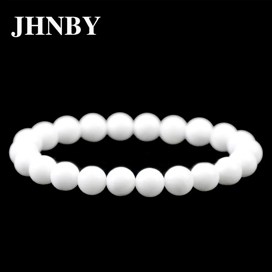 JHNBY натуральный гигантский моллюск камень браслет и шармы Мужчины 6/8/10/12 мм бусины плетеные/эластичная