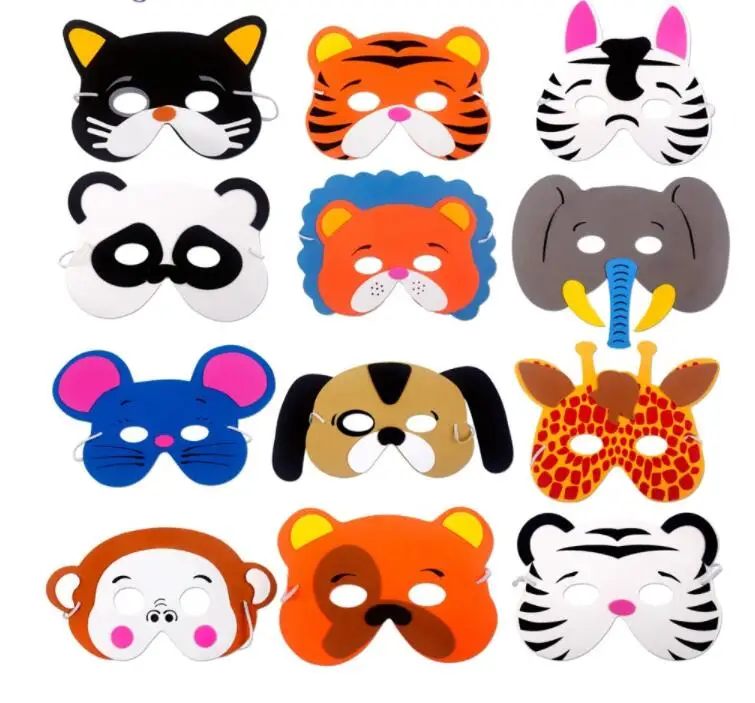 

12PCS DIY kids animal masks Birthday Party Masks Birthday Party Decor Kids Jungle Party Safari Party Decor Kids Favors