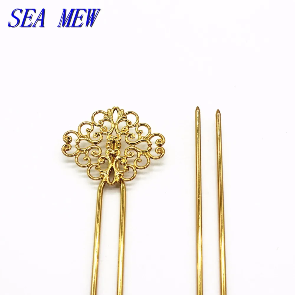 SEA MEW 10 шт Золотой/Серебряный цвет 37 мм * 115 цветы заколки для волос медные u