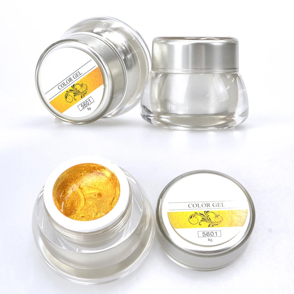 

Color Gold 3D Nail Art Paint Draw Painting Acrylic Color UV Gel DIY Color Art Gel Apply On UV Gel Acrylic False Nail N-CAG5601