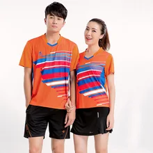 Печати Quick Dry Бадминтон одежда Для женщин/Для мужчин, Теннис комплекты, настольный теннис комплекты Бадминтон Одежда наборы 5068