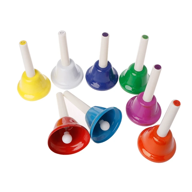 

Rhythm 8 Note Hand Bell Set Musical Instrument Percussion for Child Kids Gift