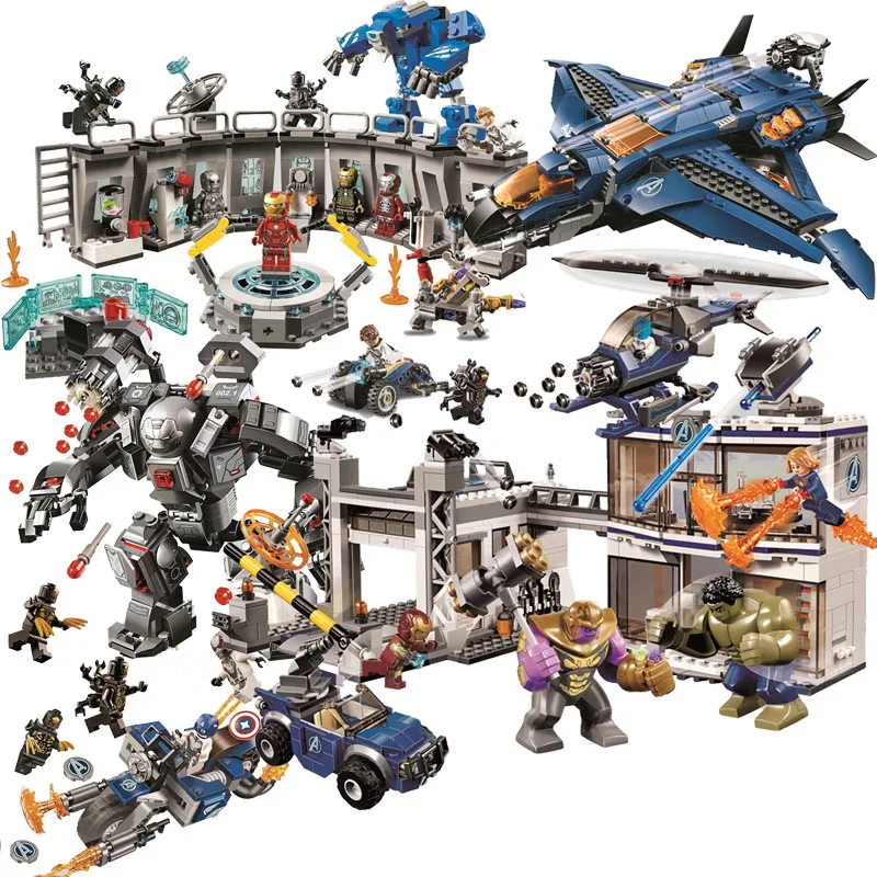 

2019 Marvel Legoing Avengers 4 Endgame Battle Quinjet Tower Block Set Figures Building Brick Toy For Kids 76125 76126 76131