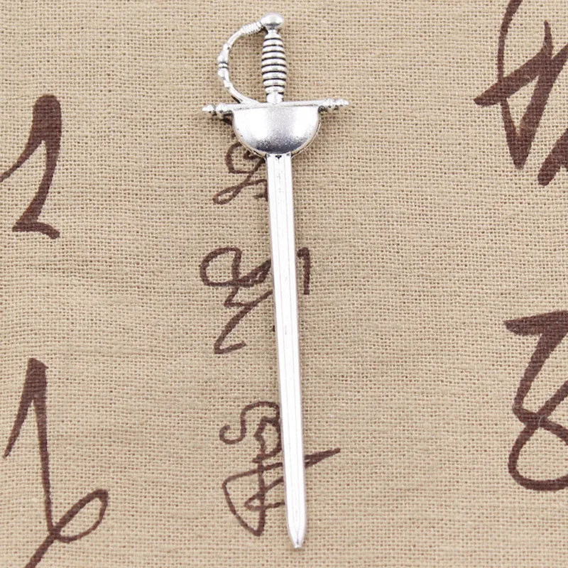 

2pcs Charms Western sword fencing 85x24mm Antique Making pendant fit,Vintage Tibetan Silver,DIY bracelet necklace
