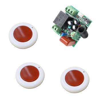 

Wireless Remote Control Light Switch RF Remote Controller 220V 10A Receiver Module + 3 Red Transmitter 315/433Mhz