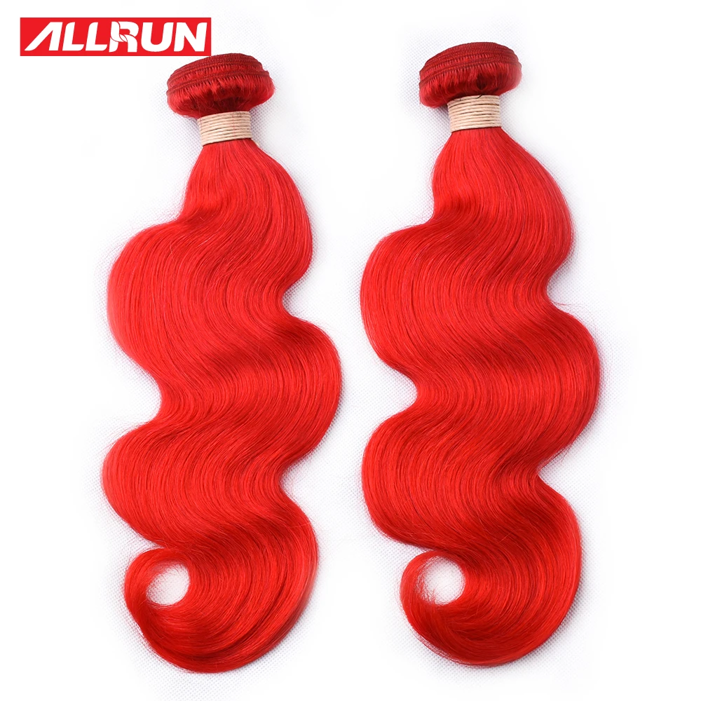 ALLRUN Human Hair Weave Bundles Colorful Peruvian Body Wave Bundles Dark Red Dyed Remy Hair Extensions 1/3/4 Bundles Deal ALLRUN Human Hair Weave Bundles Colorful Peruvian Body Wave Bundles Dark Red Dyed Remy Hair Extensions 1/3/4 Bundles Deal
