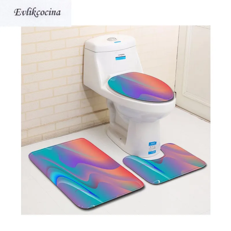 

Free Shipping 3pcs Red Blue Mix Color Banyo Paspas Bathroom Carpet Toilet Bathmat Set Non Slip Tapis Salle De Bain Alfombra Bano