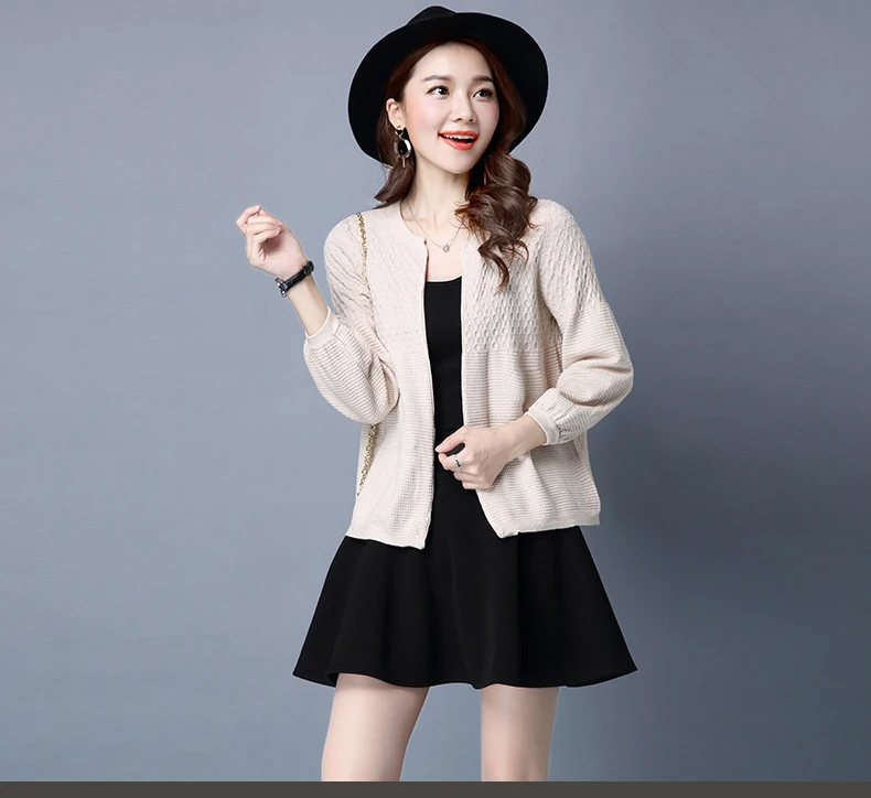 XJXKS весна и осень новая Корейская версия короткий секционный свитер женский свитер с рукавами-фонариками кашемировый кардиган пальто