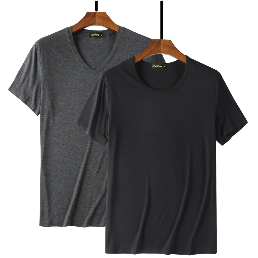 2019 Cool T Shirt Men Bamboo Fiber Hip Hop Basic Blank White Summer Top