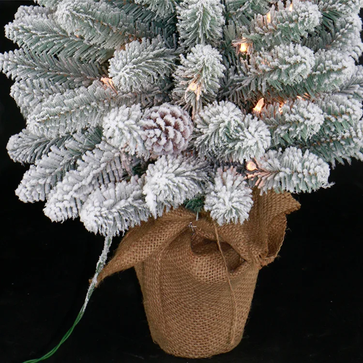 Teellook 60 см/90 см ПВХ материал падающий снег Флокирование светящаяся Рождественская елка Рождественские настольные украшения