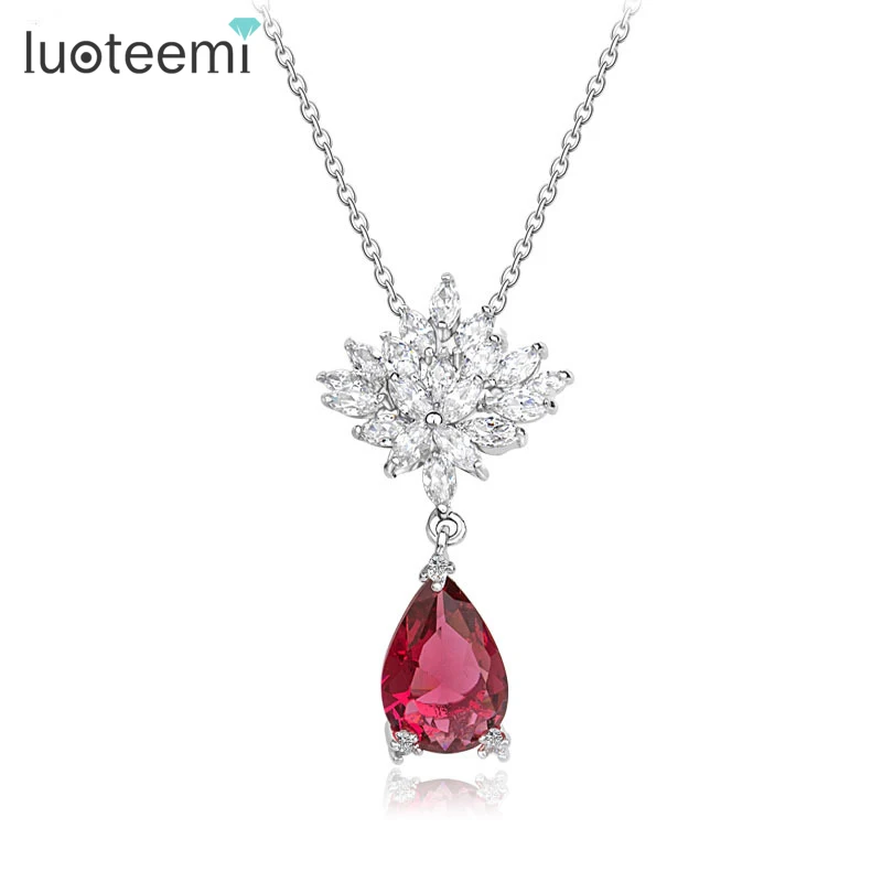 LUOTEEMI Korean Fashion Design Luxury Noble CZ Sexy font b Necklaces b font font b b