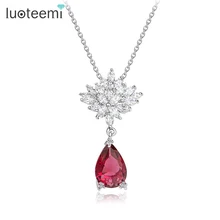LUOTEEMI Korean Fashion Design Luxury Noble CZ Sexy Necklaces& Pendants for Women Bridal Wedding Party Jewelry