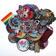 Pulaqi Высокое качество вышитые нашивки Утюг на одежду на заказ аппликации панк мультфильм наклейки Diy Parches 30 шт
