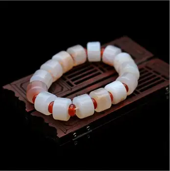 

Brazilian crystal natural chalcedony bracelet female crystal gold agate ab43#