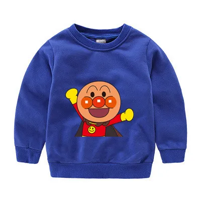 Синий От 2 до 12 лет Anpanman, осенне-зимний детский свитер, топы, футболка с длинными рукавами, детская одежда для мальчиков и девочек, b224 - Цвет: Синий