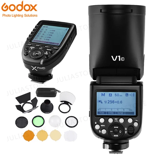 Godox V1 флэш-V1C V1N V1S V1F V1O ttl 1/8000s HSS Литиевая Батарея Вспышка Speedlite для цифровой зеркальной камеры Canon Nikon sony Fuji Olympus - Цвет: V1 AK-R1 XPRO