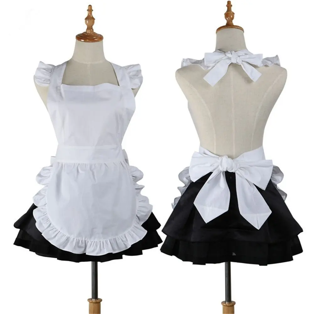 cotton Retro Cute Kitchen cooking White apron Restaurant Waitress work