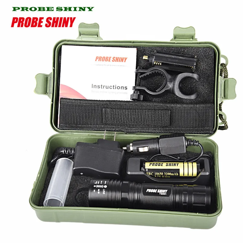 

HOT!!! X800 XM-L T6 LED Tactical Zoomable Flashlight Torch Light Lamp+18650 + Charger US plug Free Shipping #NO24