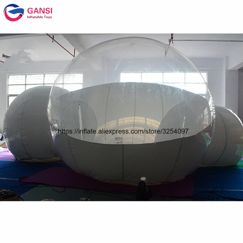  2018 high quality 4m clear inflatable transparent tent outdoor camping bubble tent with double room