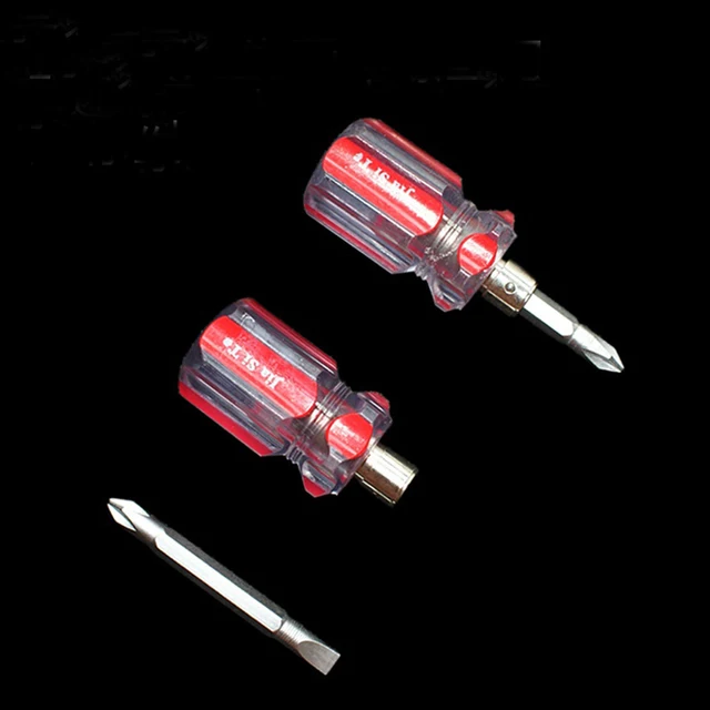 New Mini Dual Purpose Stainless Steel Retractable Screwdriver Cross Head Screwdriver Slotted Screwdriver