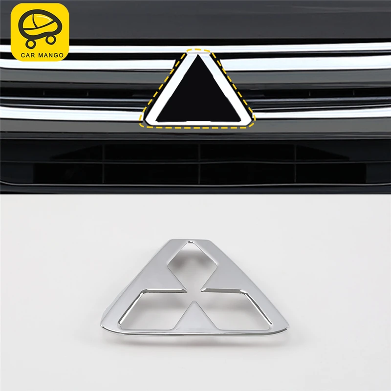 

CAR MANGO Car Styling Front Hood Logo Middle Net Logo Frame Sticker Cover Exterior Accessories for Mitsubishi Outlander 2017