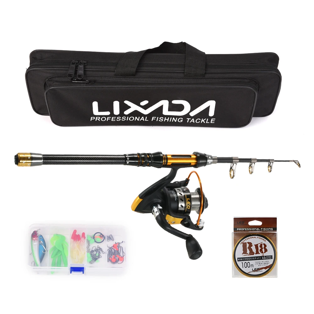 

Lixada Telescopic Fishing Rod and Reel Combo Full Kit Spinning Fishing Reel Gear Organizer Pole Set