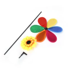 BESTOYARD цветной Подсолнух пластиковый штифт ветряной мельницы блёстки ветер Спиннер детская игрушка сад газон вечерние Декор