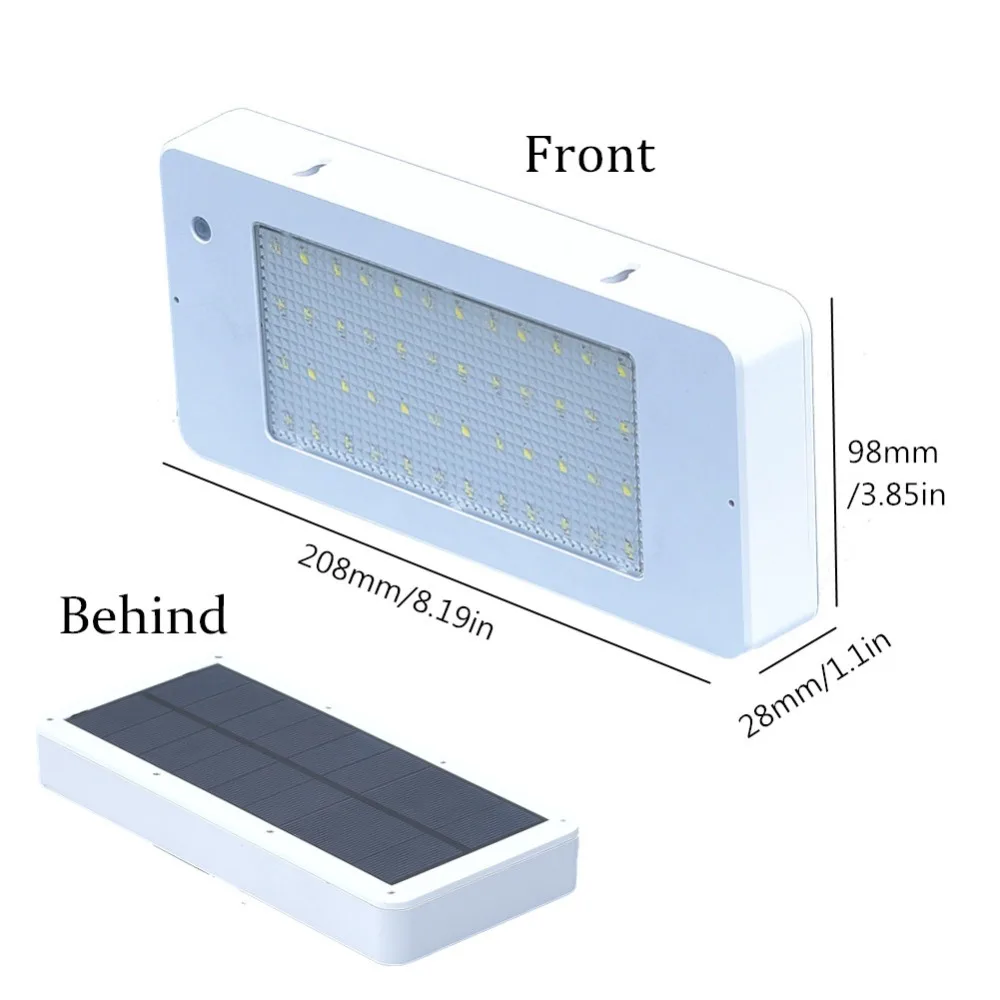 Lâmpada de Parede Solar com Sensor de Movimento Movido a Energia Luzes da Varanda à Prova Led ao ar Iluminação Livre Radar Lâmpada Led Luz Solar d' Água 800lm 48 10 Cheap Luminárias de parede externas