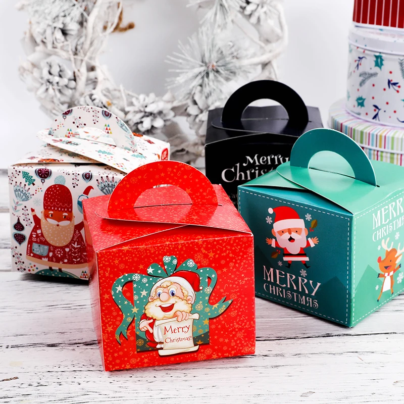 50pcs Christmas Paper Box X MAS Party Gift Box-in Gift Bags &amp; Wrapping