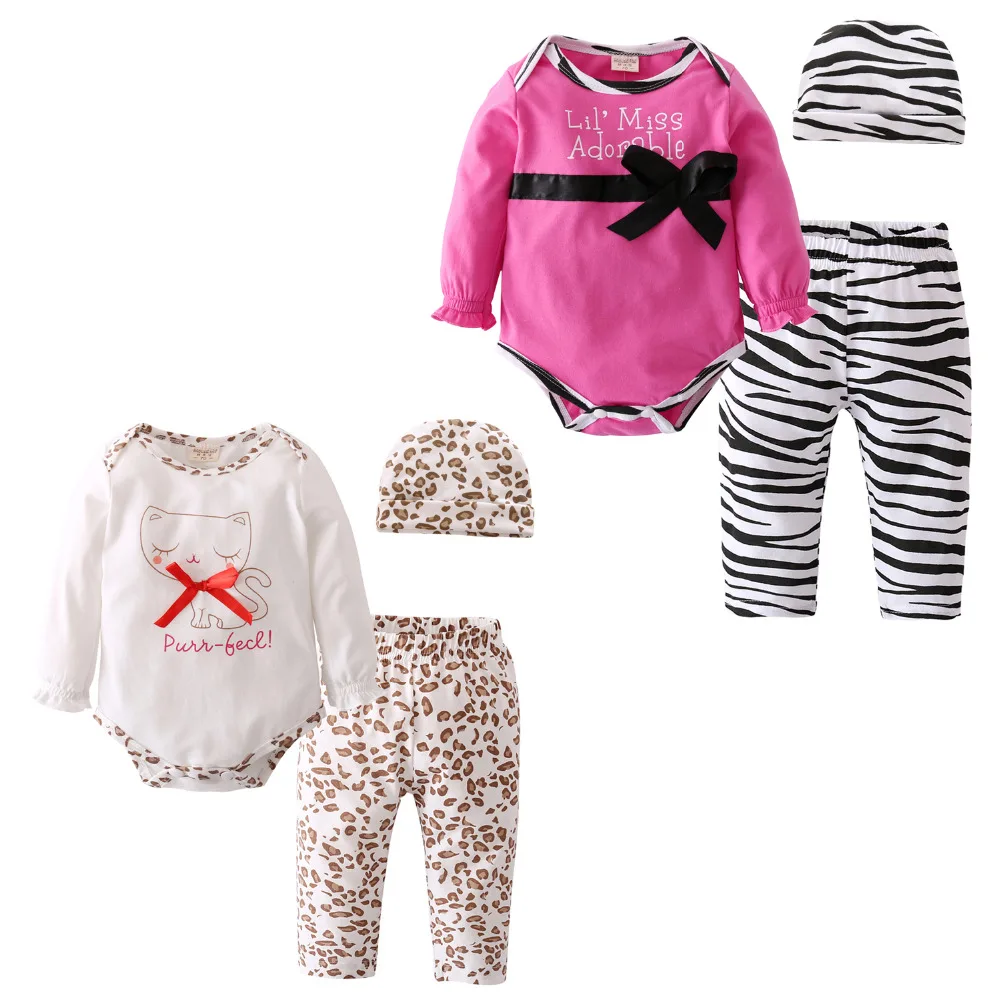 Autumn Winter Baby Girl Clothes Newborn Toddler Long sleeve Leopard