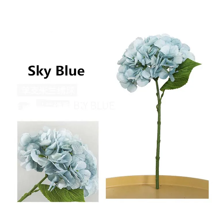 Zonaflor искусственные цветы гортензии 1 шт. Шелковый Искусственный цветок для свадебного украшения садовое растение для украшения дома аксессуары - Цвет: Sky Blue