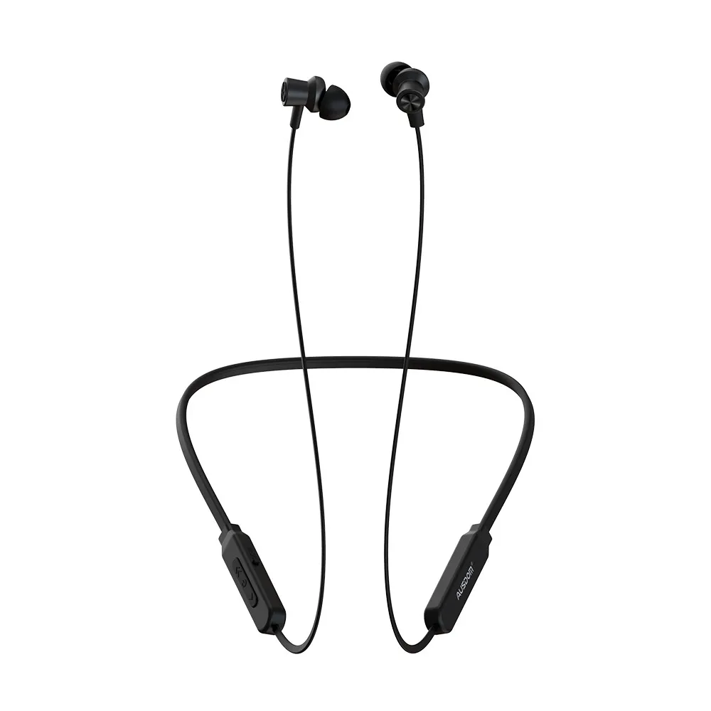 AUSDOM S5 Sport Wireless Bluetooth Earphone Headset Lightweight Magnetic Neckband Bluetooth Headphones Earbuds With Carry Bag - Цвет: Black earphone.