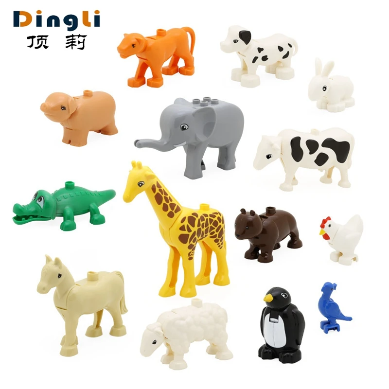 

Legoing Duplo Action Figures Big Building Blocks Animals DIY Educational Model Toys For Kids Children Gift Compatibel LegoINGYS