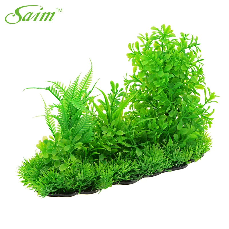 Saim 2021 Aquarium Artificial Plant Decoration Plastic Plants 7 Inch