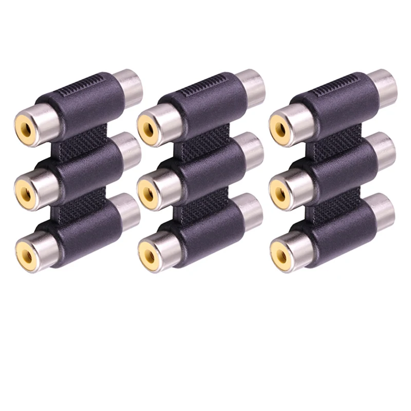 10Pcs 3 RCA Female to Jack Coupler Adapter 3RCA Connector Triple F/F | Обустройство дома