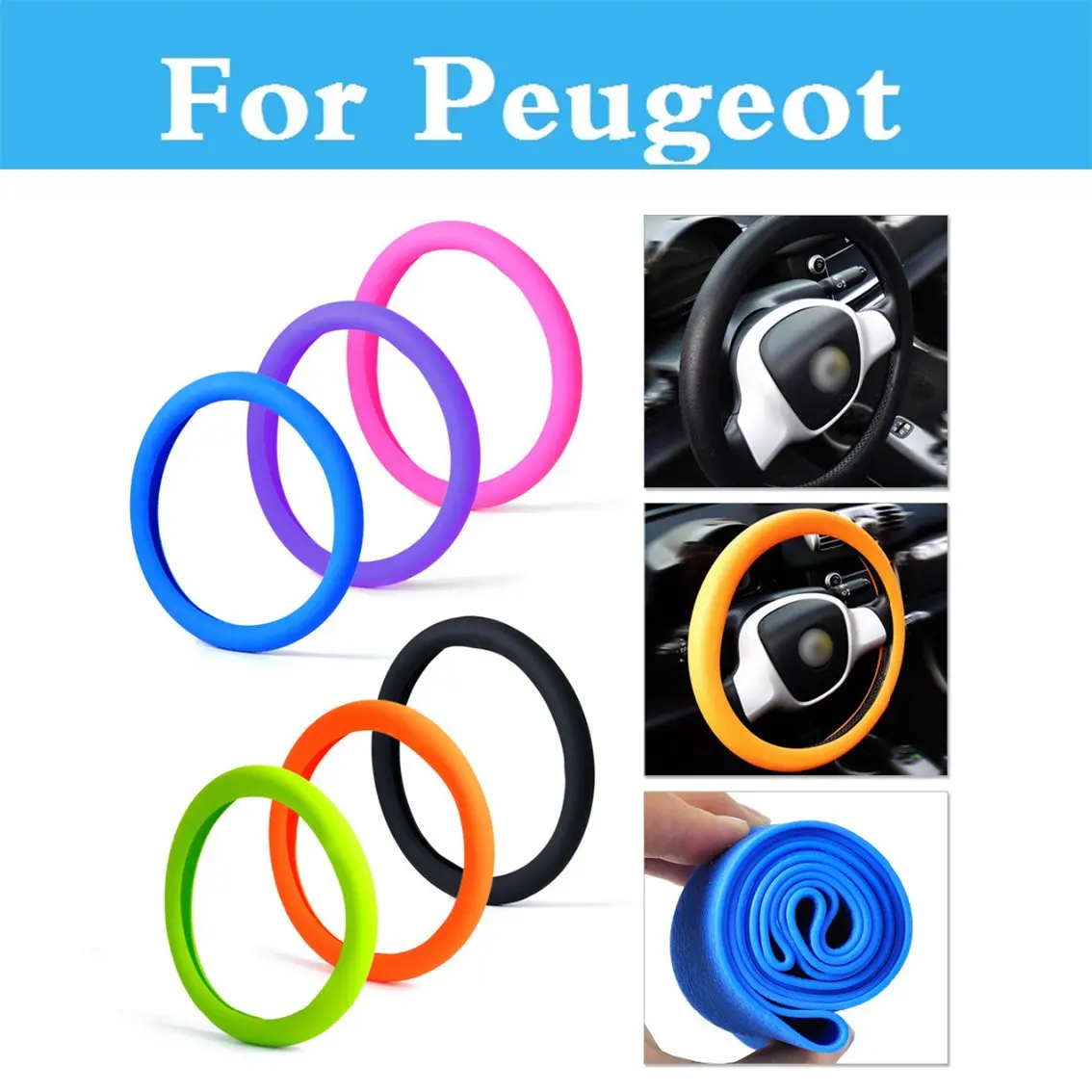 Мягкий силиконовый чехол на руль Skidproof Eco Friendly для peugeot 301 307 3008 1007 107 108 2008 206 207 208 208 GTi