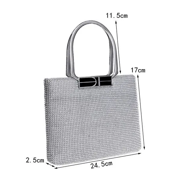 KDROR Large Silver Evening Clutch Bags Size